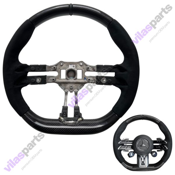 Mercedes-Benz Carbon + Alcantara W290 W223 W213 W206 W465 Steering Wheel Rim