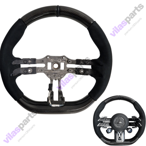 31a Mercedes-Benz Carbon + Alcantara W290 W223 W213 W206 W465 Steering Wheel Rim