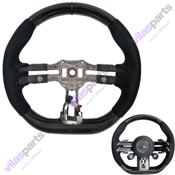 Mercedes-Benz Carbon + Alcantara W290 W223 W213 W206 W465 Steering Wheel Rim Heated