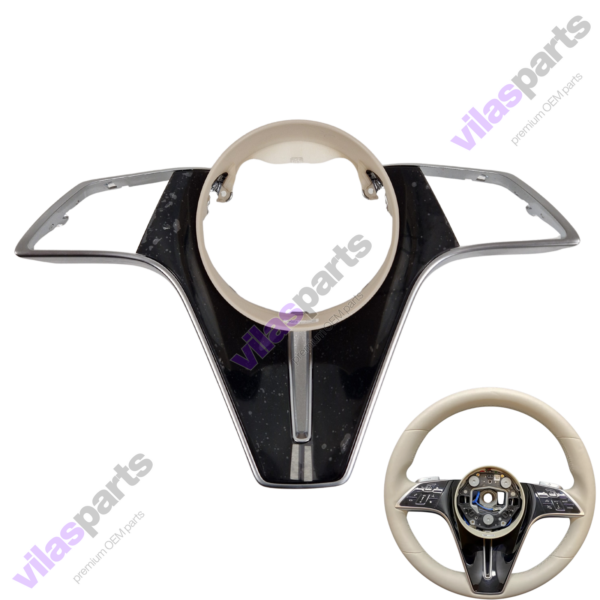 Mercedes-Benz W223, W213, EQS, EQE Steering Wheel Trim Cover Front Beige Color