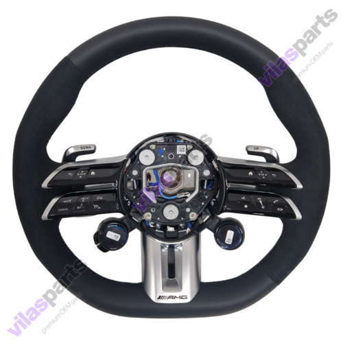 48a Mercedes-Benz AMG W465 W213 E W238 W290 GT Alcantara & Leather Steering Wheel Heated U88