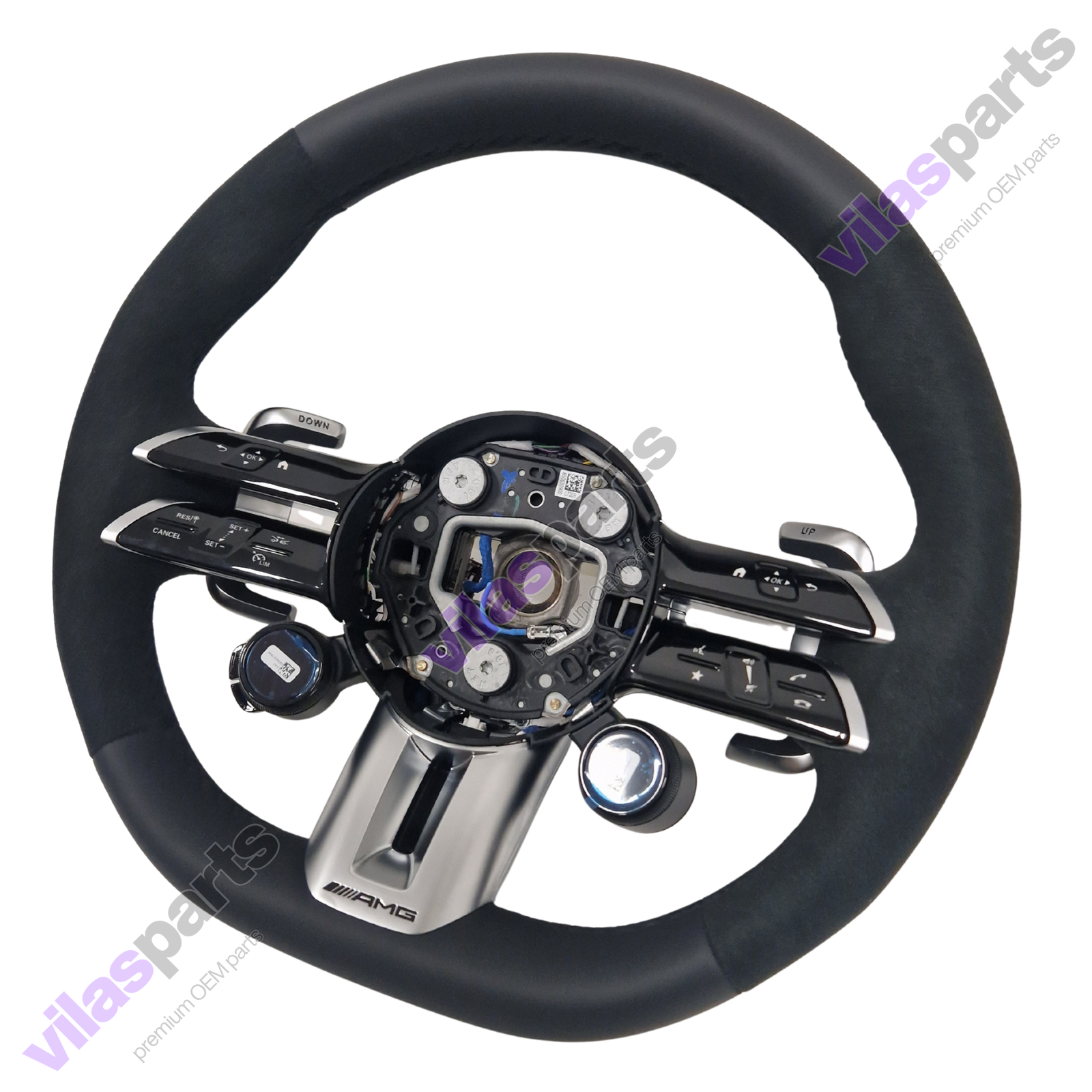 Mercedes-Benz AMG W465 W213 E W238 W290 GT Alcantara & Leather Steering Wheel Heated U88 - Image 3