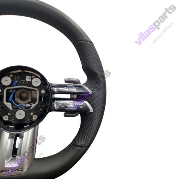 49c Mercedes-Benz AMG W465 W213 E W238 W290 GT Nappa Leather Black Steering Wheel Heated