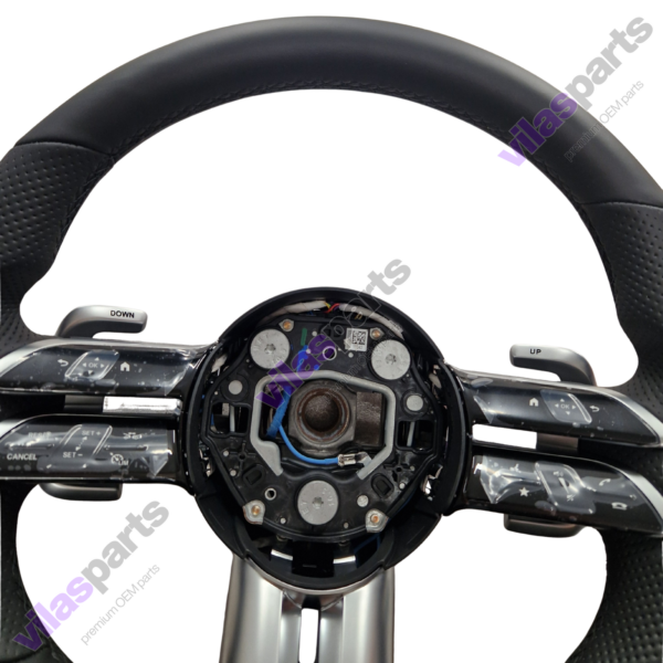 49d Mercedes-Benz AMG W465 W213 E W238 W290 GT Nappa Leather Black Steering Wheel Heated