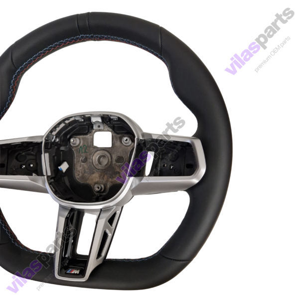 BMW 5 G60 G61 G68 7 G70 Steering Wheel Rim + M Stitches + Silver Trim