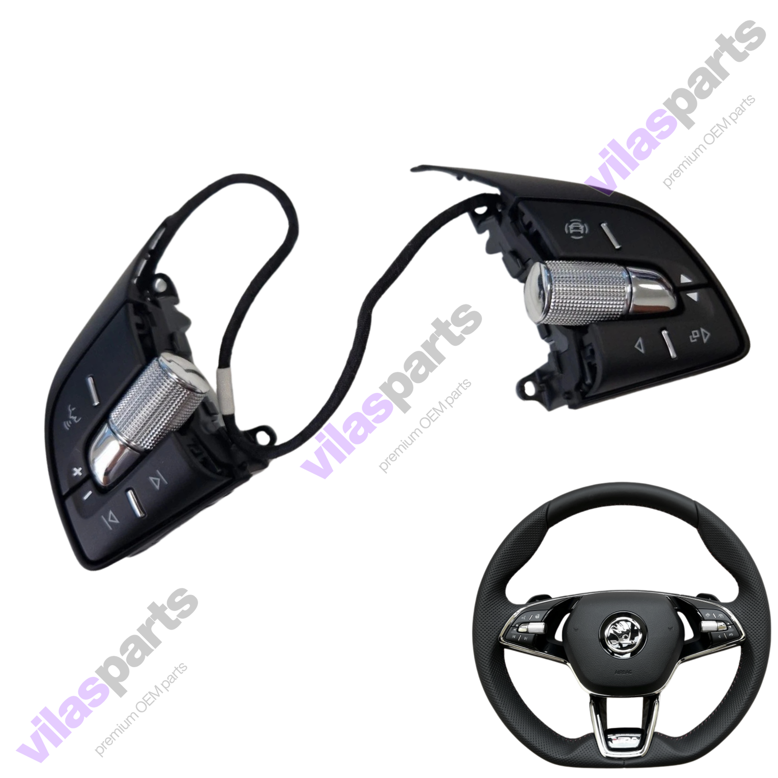 Skoda IV Superb Octavia Kodiaq Karoq Enyaq Steering Wheel Buttons 5E3.919.719.H