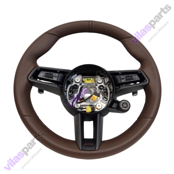 187d Porsche Steering Wheel Brown Leather GTS Macan Carbon Heated