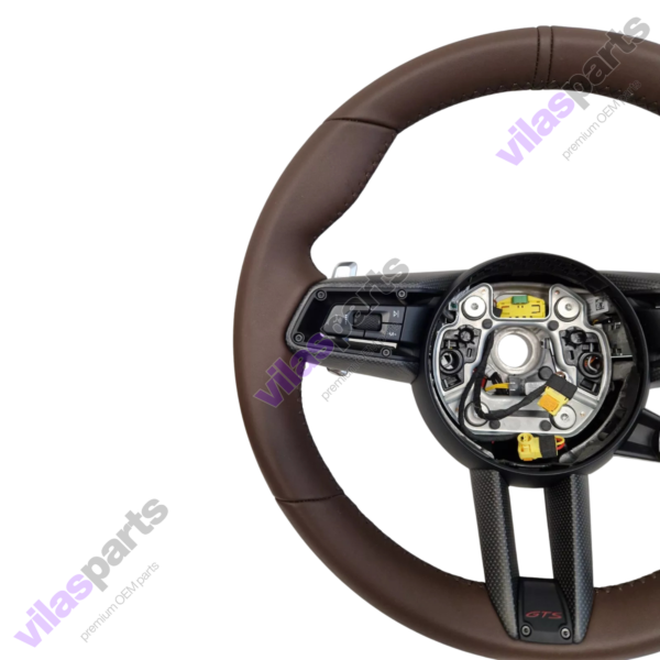 187e Porsche Steering Wheel Brown Leather GTS Macan Carbon Heated