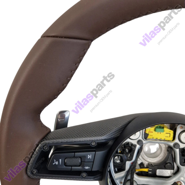 187g Porsche Steering Wheel Brown Leather GTS Macan Carbon Heated