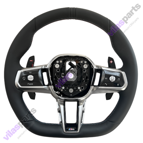 190a BMW 5 G60 7 G70 X3 G45 IX Leather Steering Wheel M Sport 3 Color Stitches