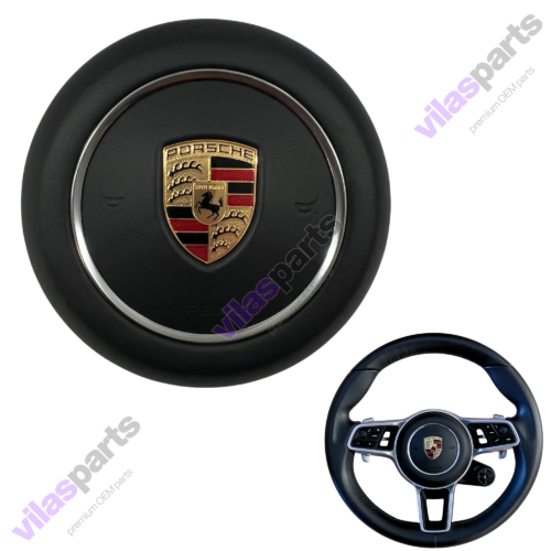 195a Porsche 911 Macan Panamera Cayenne Steering Wheel Leather Airbag 9y0880201