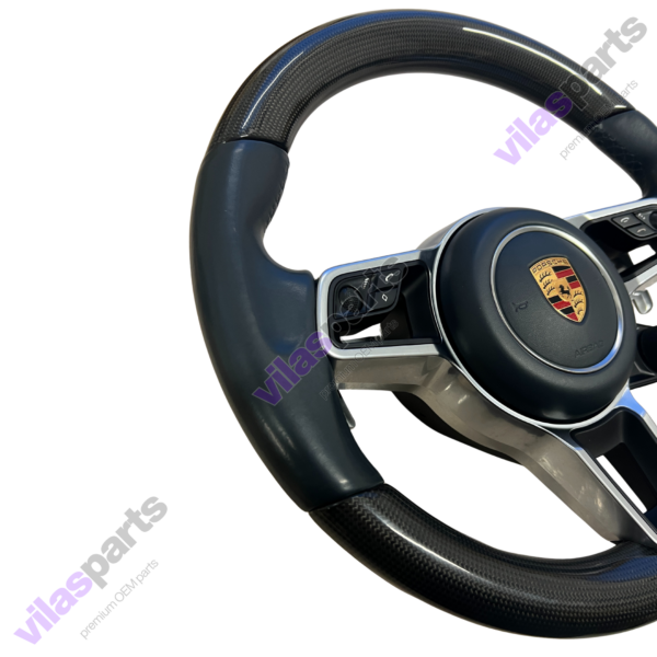Porsche 911 9P1 Carbon Steering Wheel Graphite Blue Heating Vibro
