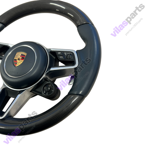 Porsche 911 9P1 Carbon Steering Wheel Graphite Blue Heating Vibro