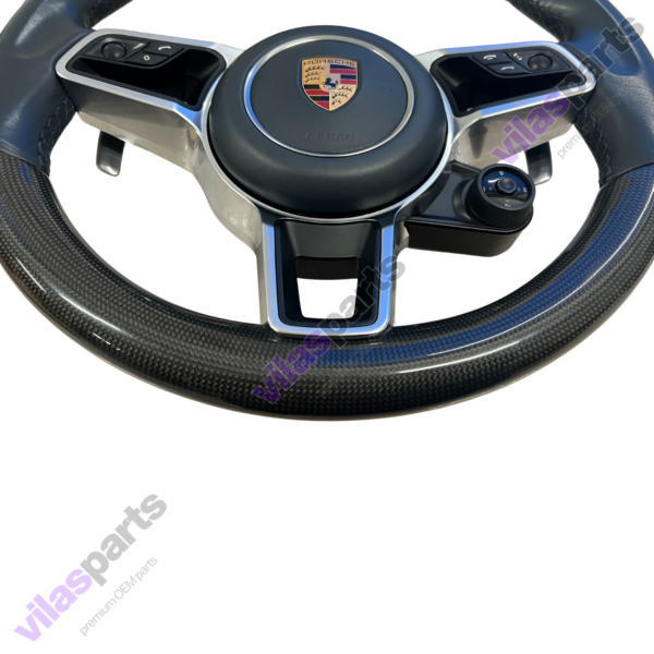 Porsche 911 9P1 Carbon Steering Wheel Graphite Blue Heating Vibro