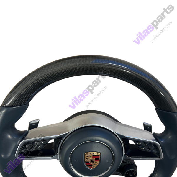 Porsche 911 9P1 Carbon Steering Wheel Graphite Blue Heating Vibro