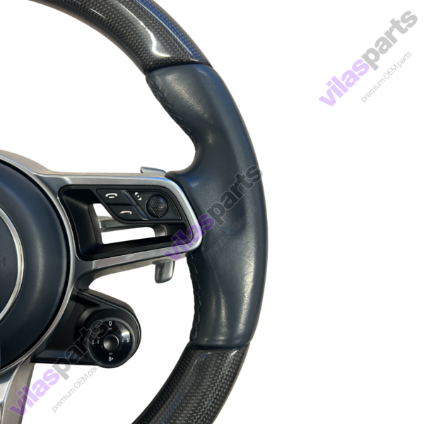 Porsche 911 9P1 Carbon Steering Wheel Graphite Blue Heating Vibro