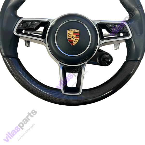 Porsche 911 9P1 Carbon Steering Wheel Graphite Blue Heating Vibro