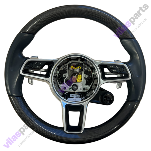 Porsche 911 9P1 Carbon Steering Wheel Graphite Blue Heating Vibro