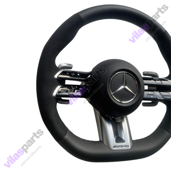 237c Mercedes-Benz C W206 S W223 EQS EQE AMG Alcantara & Leather Steering Wheel