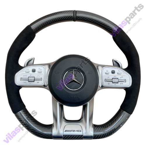 240a Mercedes-Benz AMG Alcantara Carbon Steering Wheel A B C E GLE S 2019 – Heated