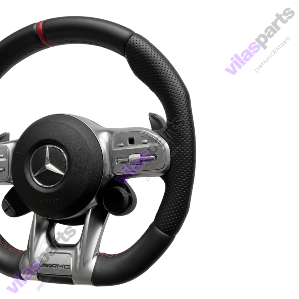 241c Mercedes-Benz AMG Steering Wheel A B C E GLE W177 W247 W205 W213 W253 RED Stitches