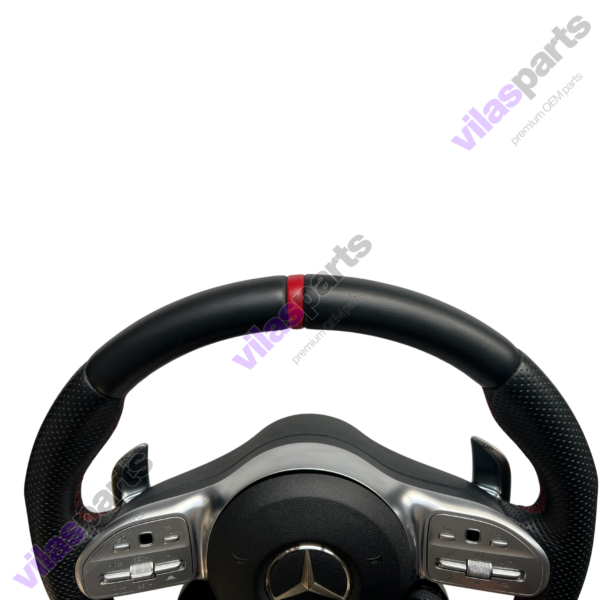 241d Mercedes-Benz AMG Steering Wheel A B C E GLE W177 W247 W205 W213 W253 RED Stitches