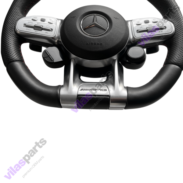 241e Mercedes-Benz AMG Steering Wheel A B C E GLE W177 W247 W205 W213 W253 RED Stitches