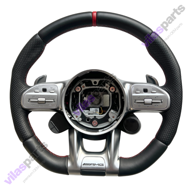 241k Mercedes-Benz AMG Steering Wheel A B C E GLE W177 W247 W205 W213 W253 RED Stitches